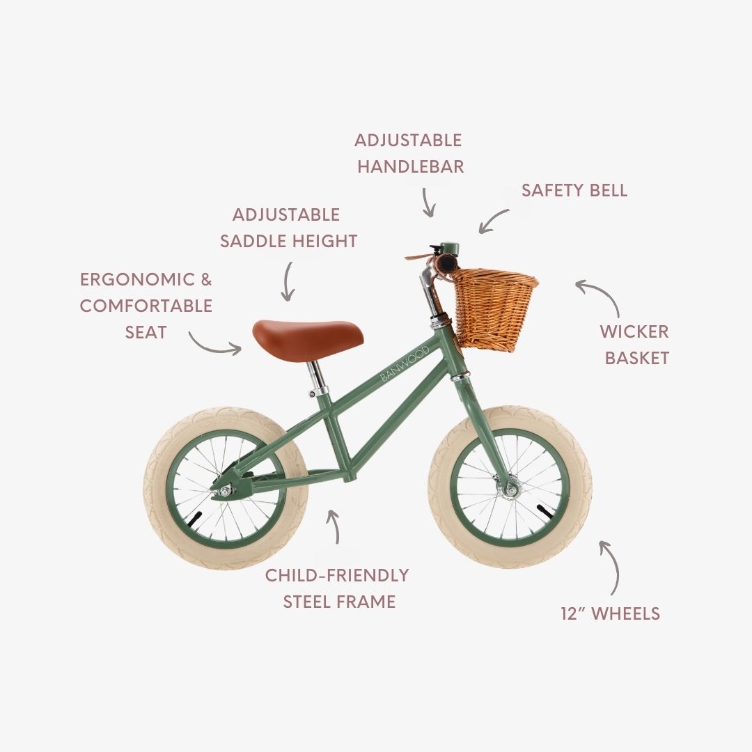BANWOOD BALANCE BIKE & HELMET SET - FOREST