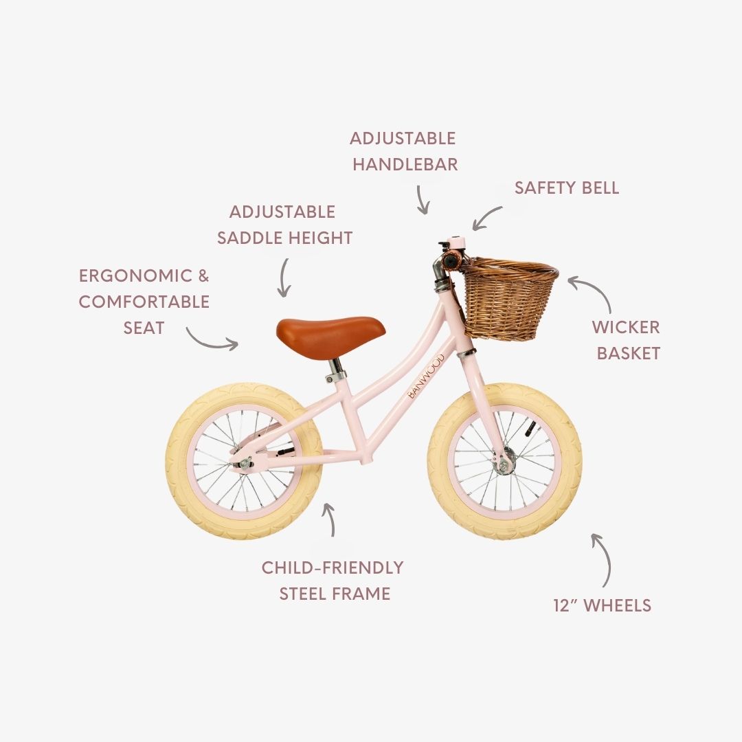BANWOOD BALANCE BIKE & HELMET SET - PINK