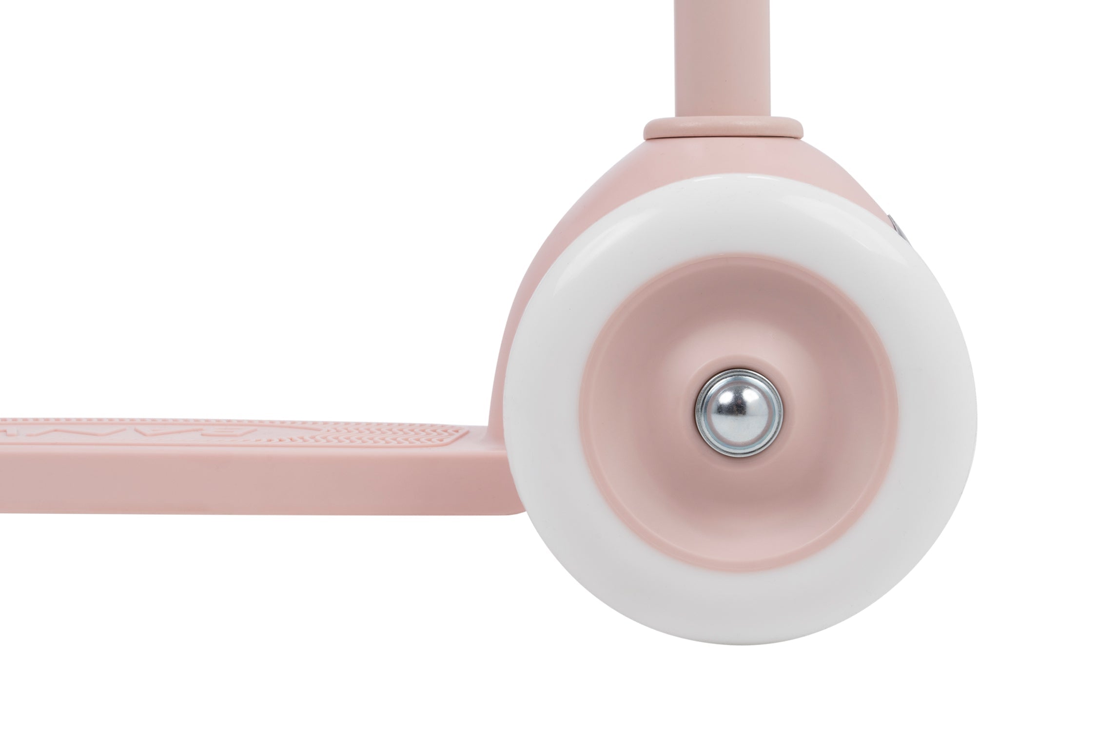 Toddler riding the Banwood Eco Scooter Faded Pink