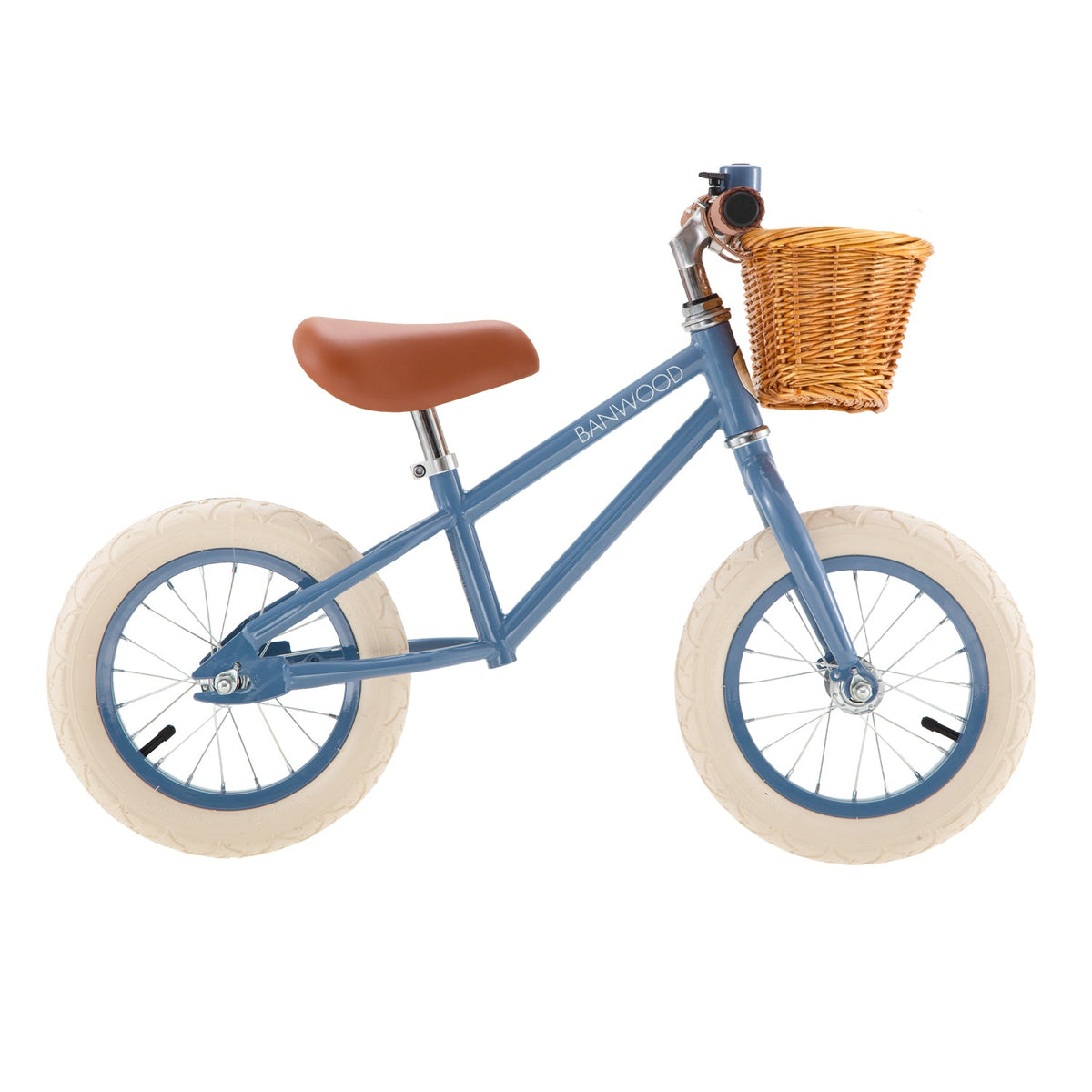 Banwood First Go Balance Bike in Navy Blue — front view