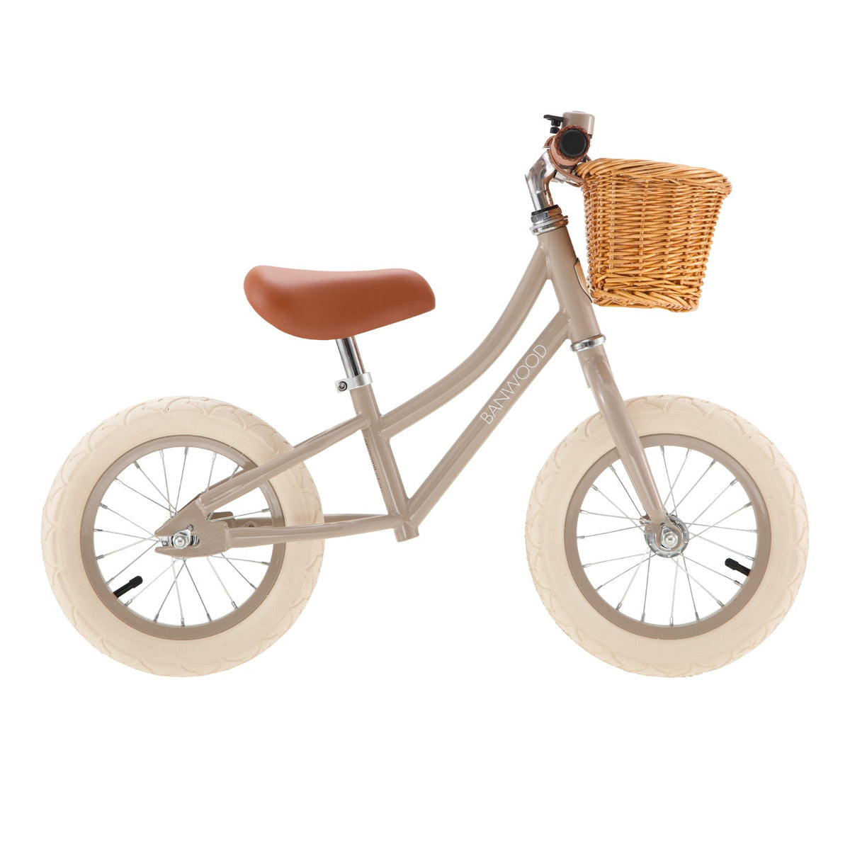 Banwood First Go Balance Bike in Cream — front view