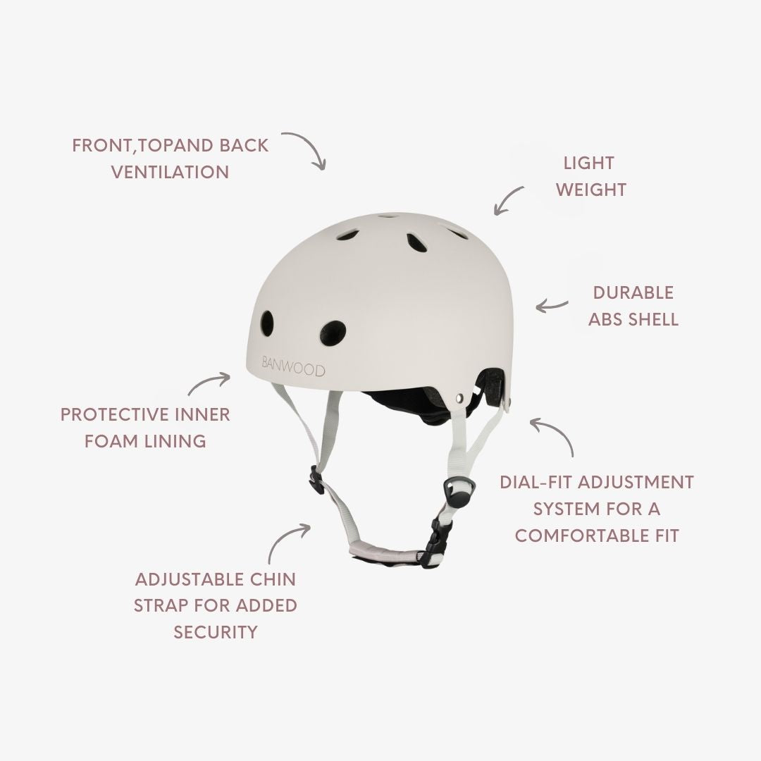 Banwood Eco Helmet Ivory — strap and buckle detail