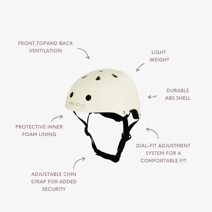 BANWOOD 3-WHEEL SCOOTER & HELMET SET - CREAM
