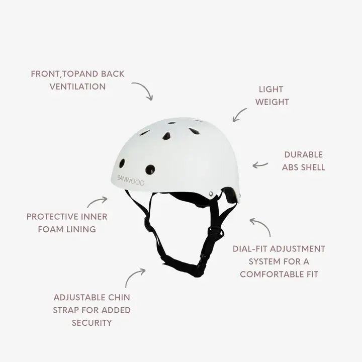 BANWOOD 3-WHEEL SCOOTER & HELMET SET - WHITE