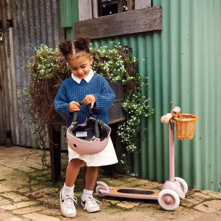 BANWOOD 3-WHEEL SCOOTER & HELMET SET - DUSTY PINK