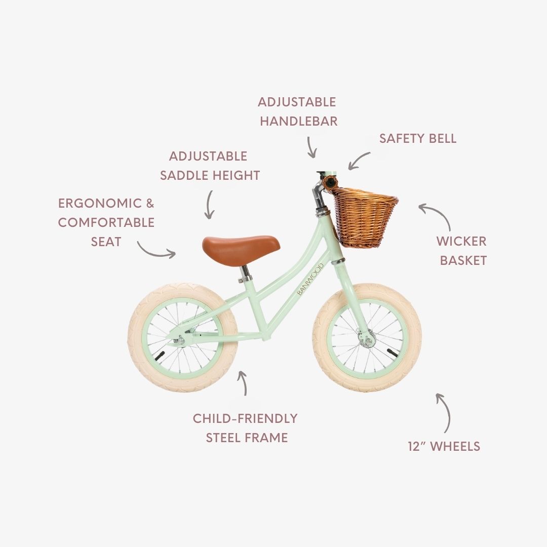 Bicicleta de equilibrio vintage Banwood - Menta