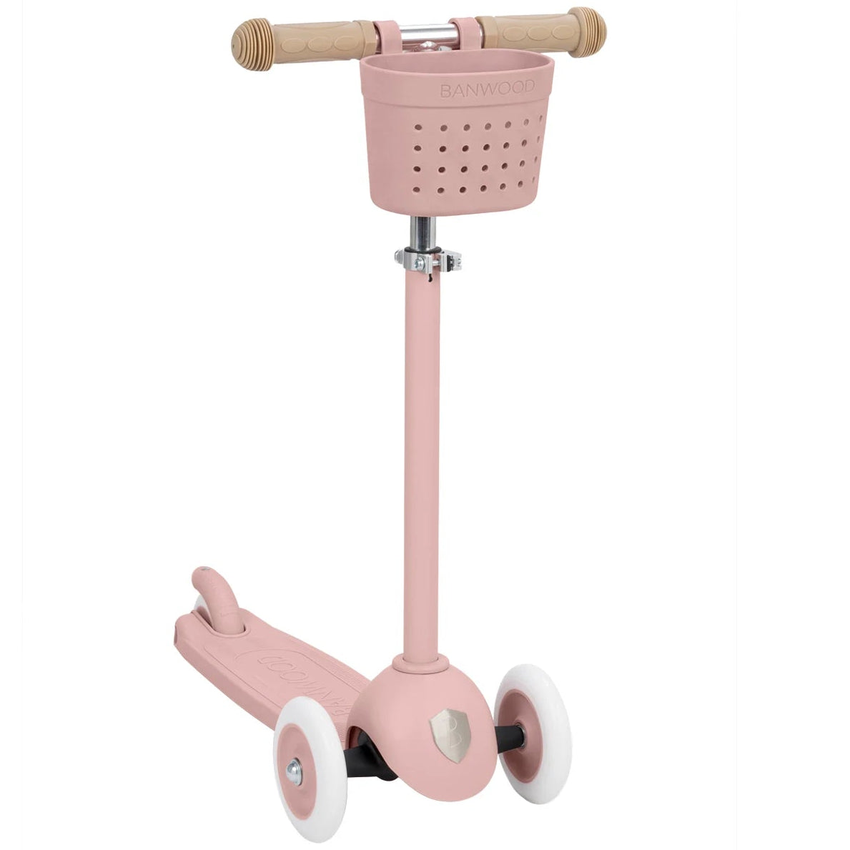 Banwood Eco Kids Scooter in Dusty Rose — front view