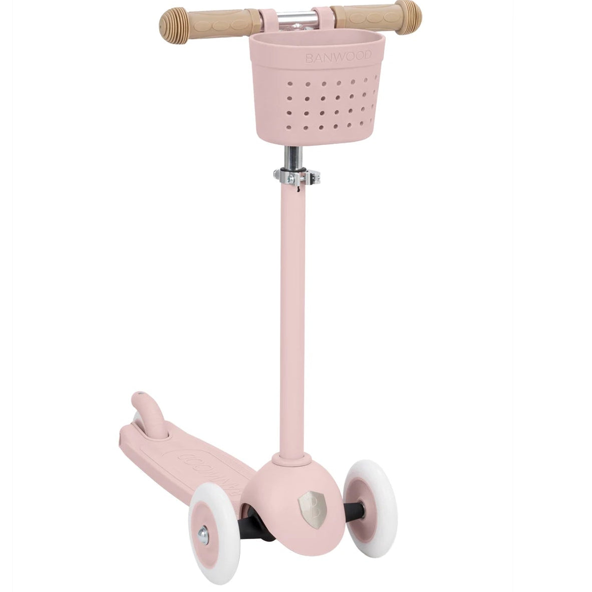 Banwood Eco Kids Scooter in Faded Pink — front view