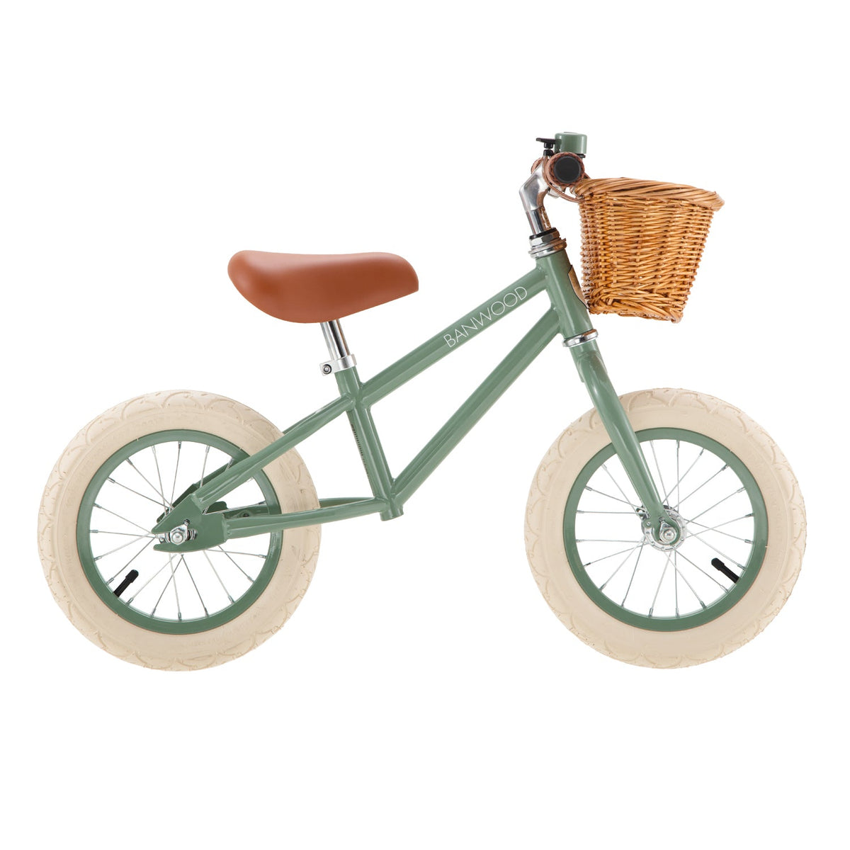 Banwood First Go Balance Bike in Forest Green — front view
