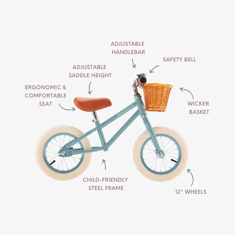 BANWOOD BALANCE BIKE FIRST GO VINTAGE - TEAL