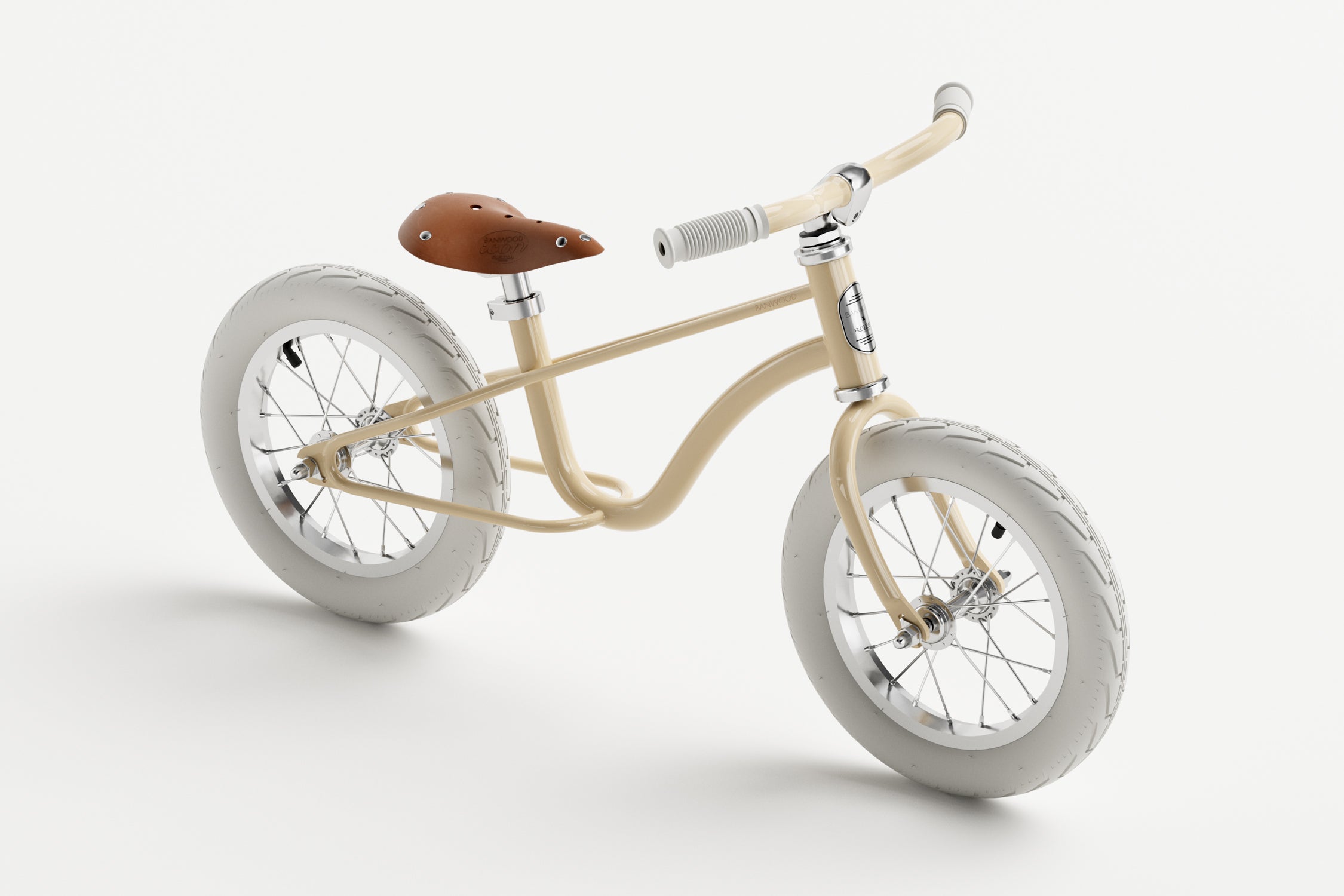 Icono de bicicleta de equilibrio - Crema