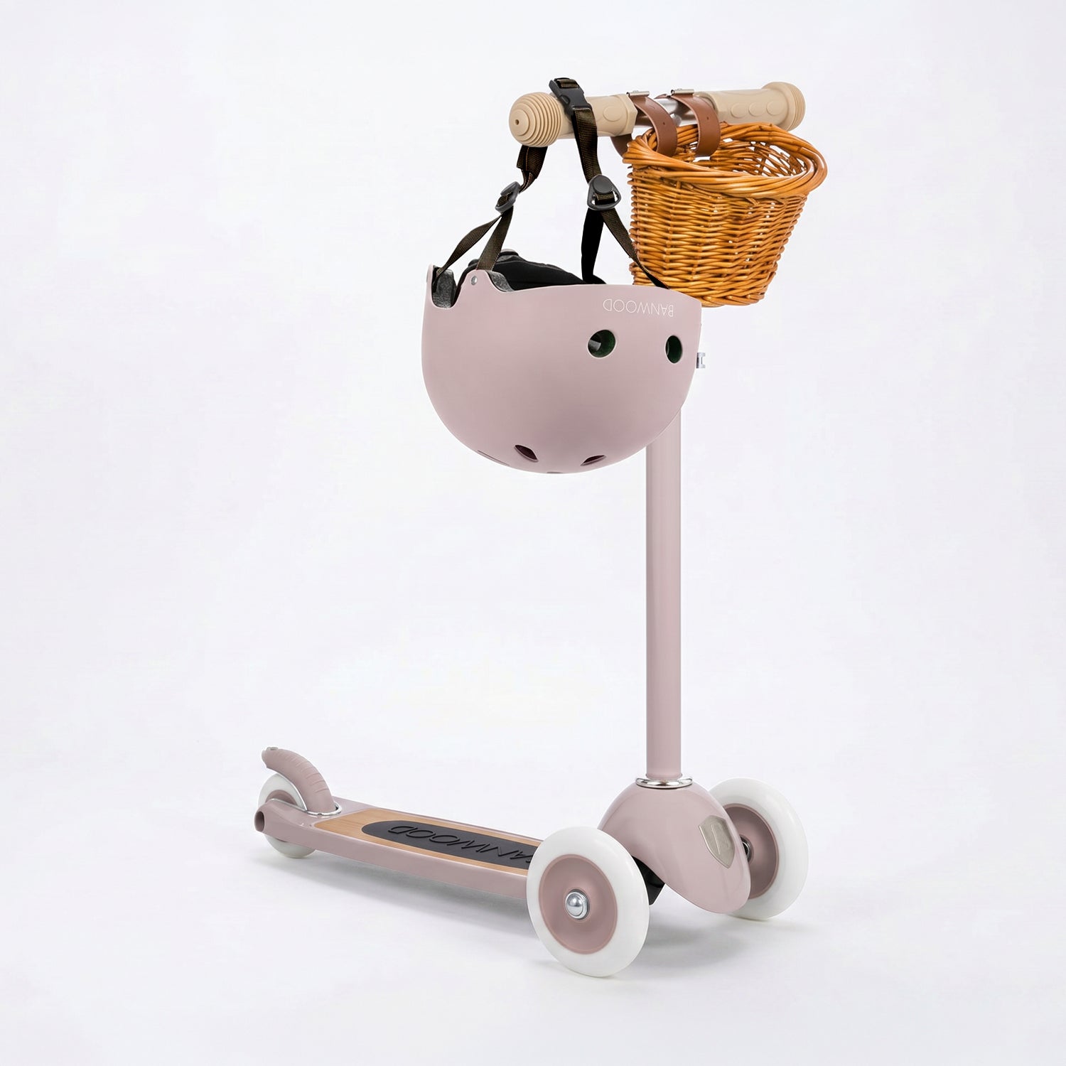 BANWOOD 3-WHEEL SCOOTER & HELMET SET - DUSTYPINK