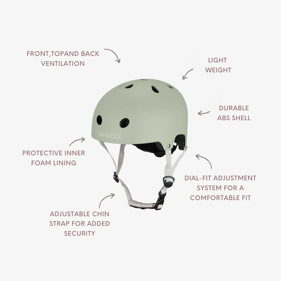 Olive Banwood eco kids helmet — side view