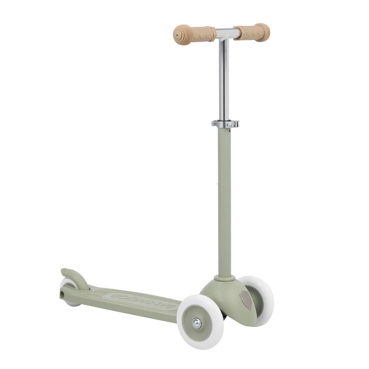 Olive Banwood eco scooter made from recycled plastic — side view