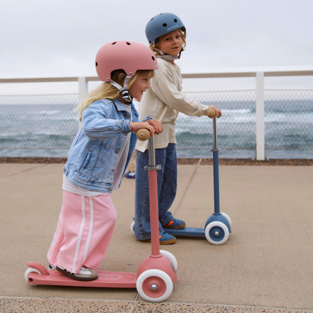 Raspberry Banwood eco kids helmet — side view